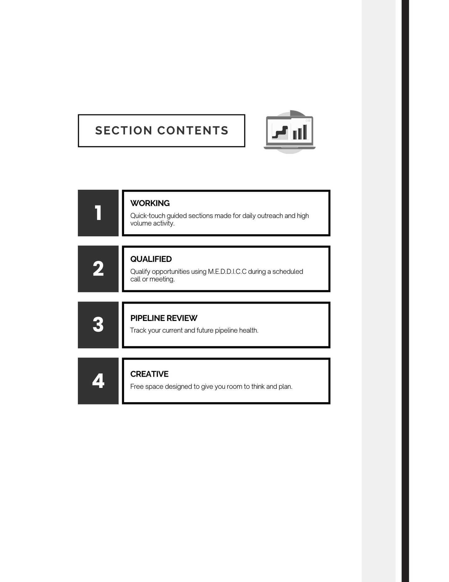 Sales Performance Planner - Calls, Demos, Pipeline Management, MEDDICC - 8.5 x 11